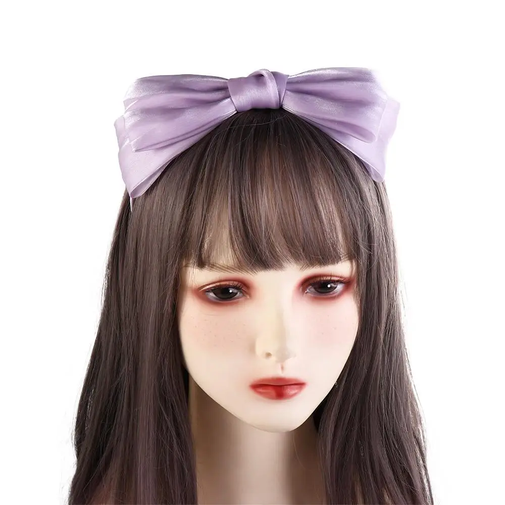 أنيقة الحلو أغطية الرأس غطاء الرأس إكسسوارات الشعر مشرق الحرير هيرباند الكورية نمط هيرباند النساء عقال القوس الشعر هوب #1