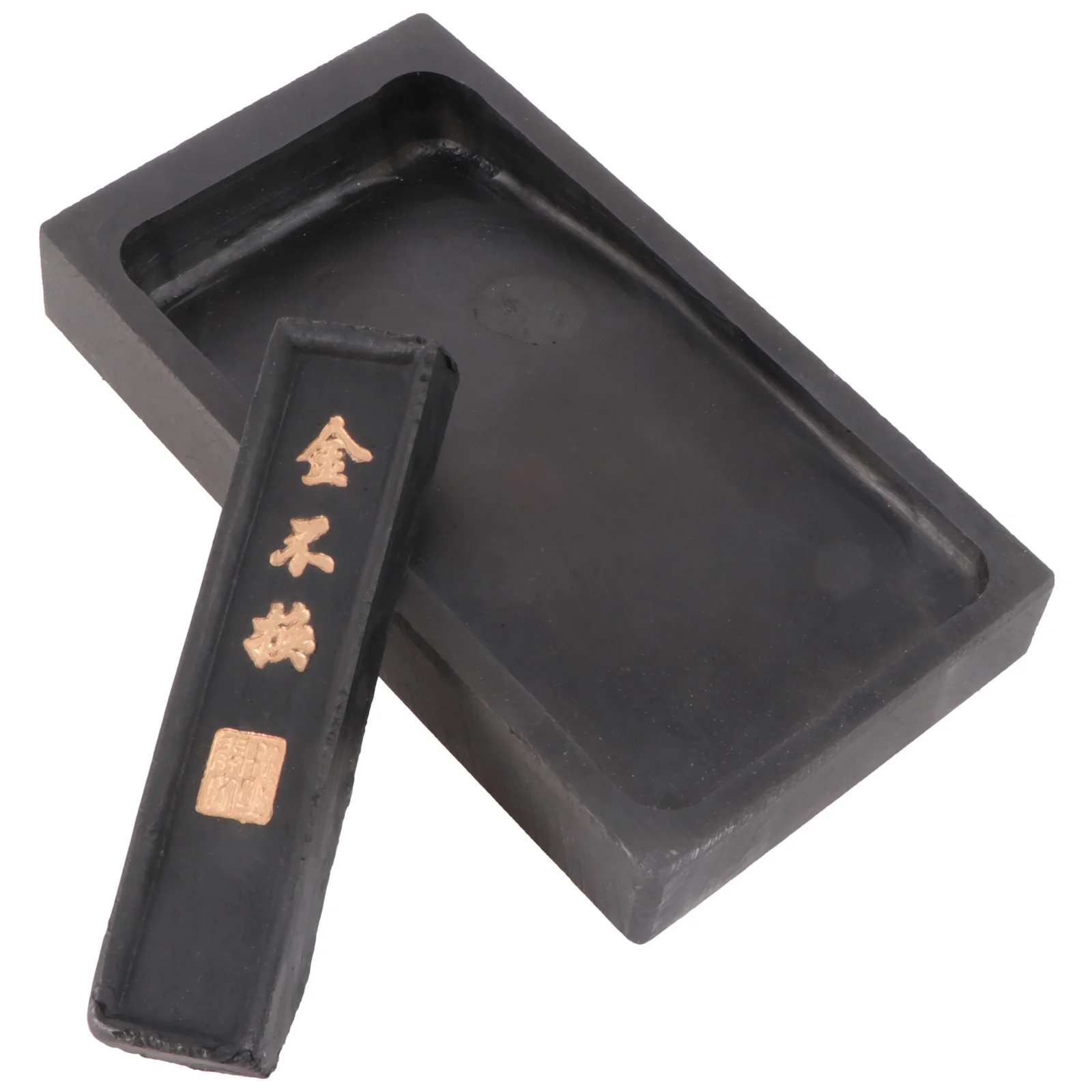 2 Pcs Inkstone with Inkstick Small Traditional Chinese Student Calligraphy Accessory