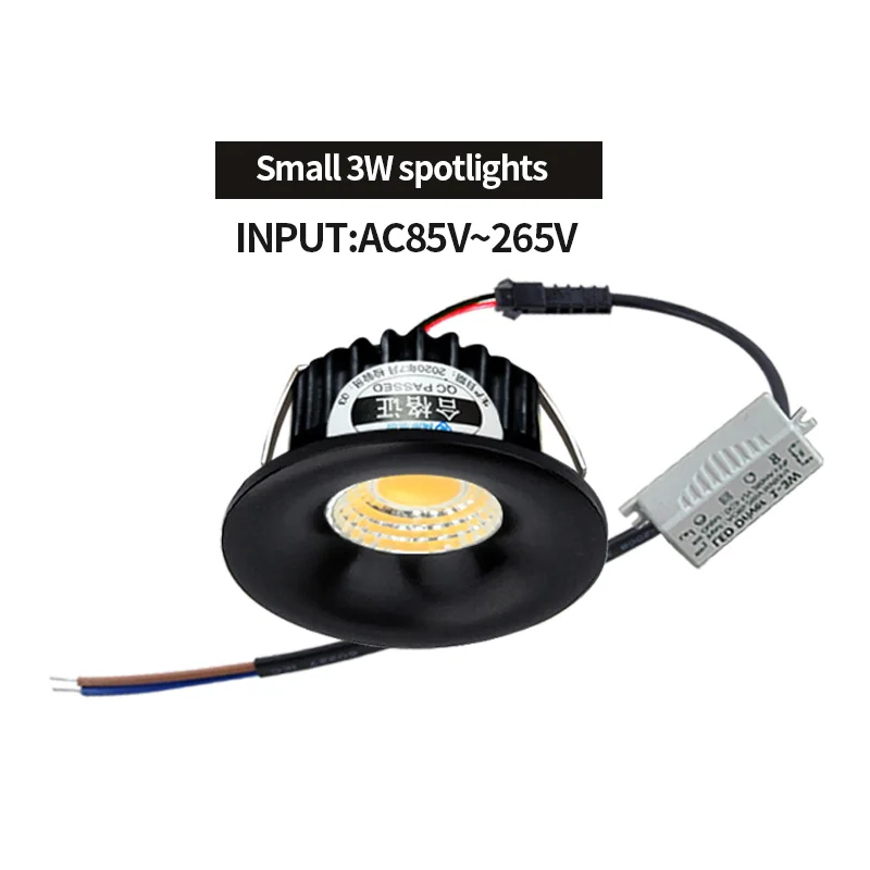 【35mm hole】recessed mini Spotlight 3w LED ceiling light 110v 220volt Deep anti-glare small downlight  with driver set