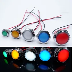 12 16 19 22mm Metal LED Indicator Light   Warning LED Signal Light 12v 24v 220v Red Yellow Blue Green White Panel Installation