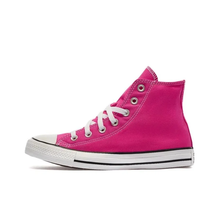 POIZON Converse Chuck Taylor All Star Hi Cor da Estação Fúcsia Branco