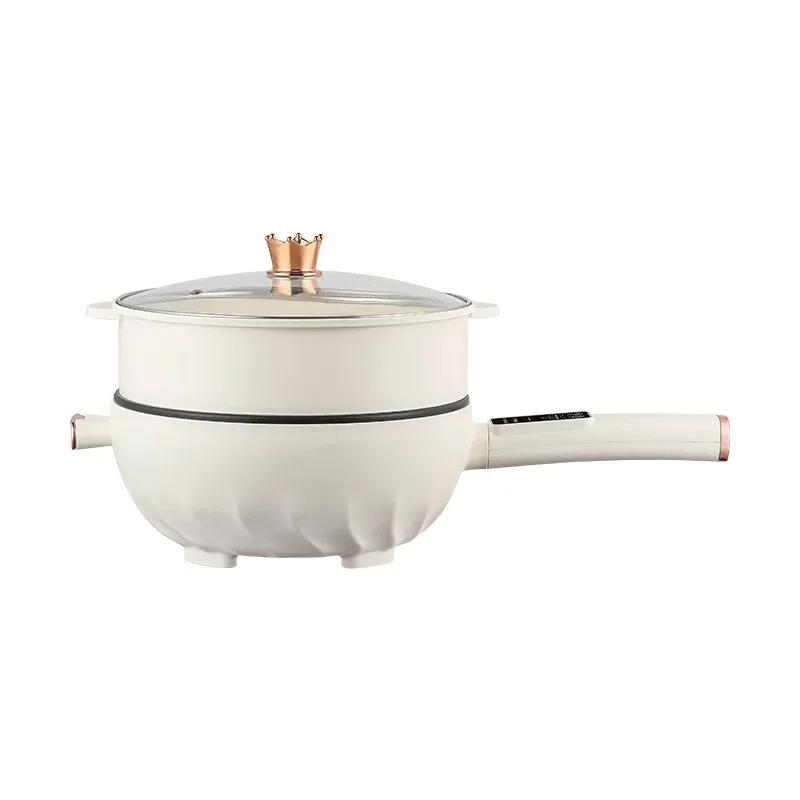 Qwinn 220V Electric Wok Stir Frying Vegetables Multifunctional Non Stick Electric Wok Noodle Cooker Steaming Boiling Electric Ho