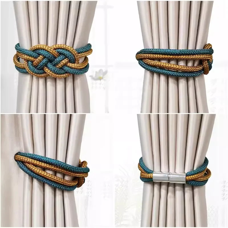 Light luxury Chinese style curtain tiebacks magnetic clip holder suitable for living room and bedroom home decoration.
