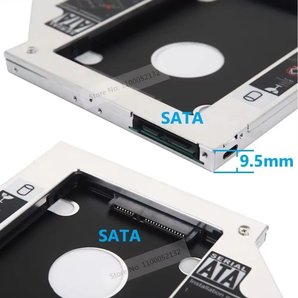 with Matched Faceplate Bezel 9.5mm 2nd Secondary 2.5 SSD HDD Hard Drive Optical Bay Caddy Bracket for HP ProBook 640 645 650 G1