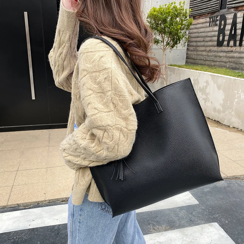 New Brand Luxury Ladies bucket Bags PU Leather Shoulder Bag Single Shoulder Large Capacity Messenger Bag Solid Color Handbag