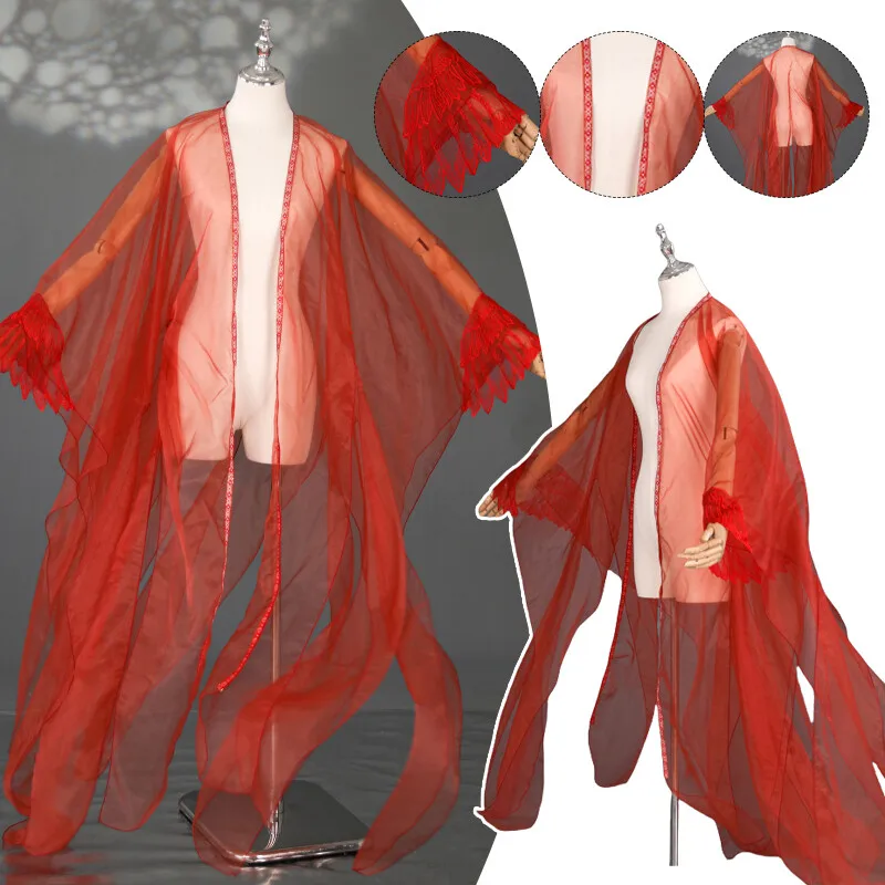 

1PC Hanfu Clothing Chiffon Cloak Wide Sleeved Coat Butterfly Cuffs Chinese Costume Large Sleeve Blouse Folk Dance Costume