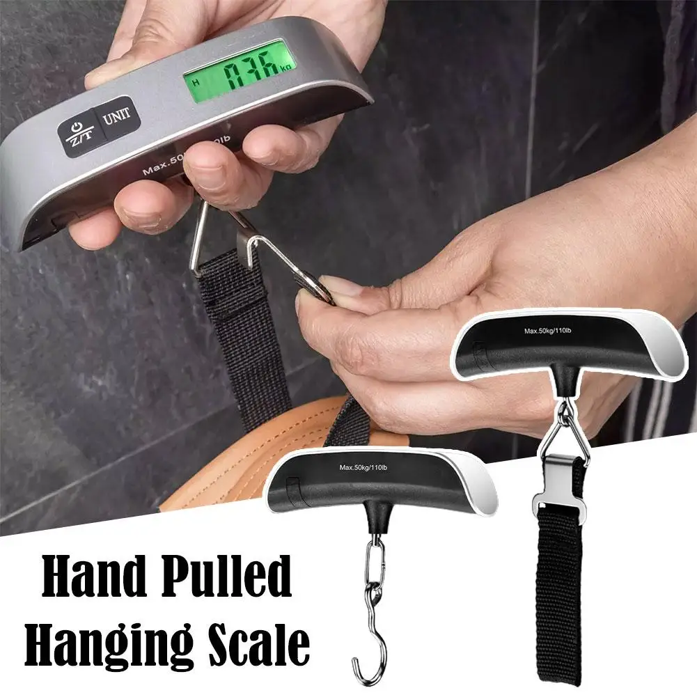 Portable Scale Digital LCD Display 110lb/50kg Electronic Bag Luggage Travel Tool Hanging Balance Weights Baggage Suitcase C3V6