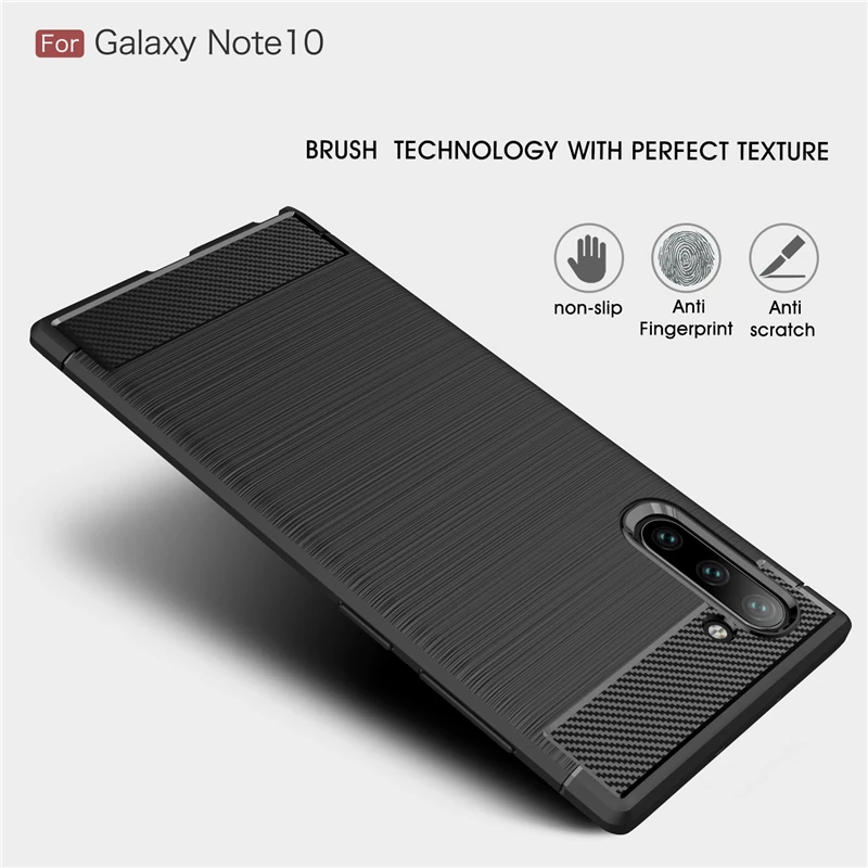 Case For Samsung Galaxy Note 10 Case Shockproof TPU  Carbon Fiber Cover For Samsung Note 10 Cover Case For Samsung Note 10 Plus