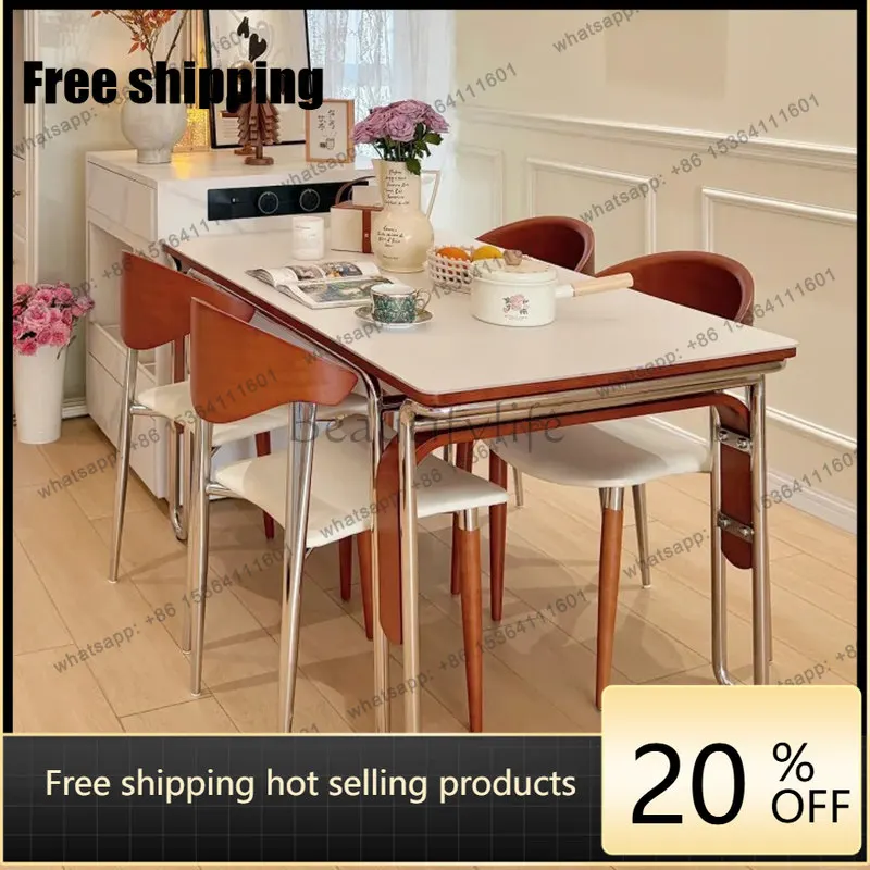 Artículos de Estilo zj. Mesas y Sillas de Comedor, Decoraciones para Espacios, Mesas de Comedor Modernas Extensibles, Muebles de Comedor Nórdicos de Lujo para el Hogar