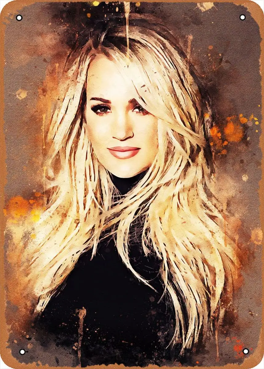 Vintage Metal Tin Sign Carrie Underwood Artist Musical Bar Pub Cafe Wall Kitchen Bathroo Poster Karaoke Retro Decor Art 8x1 sign