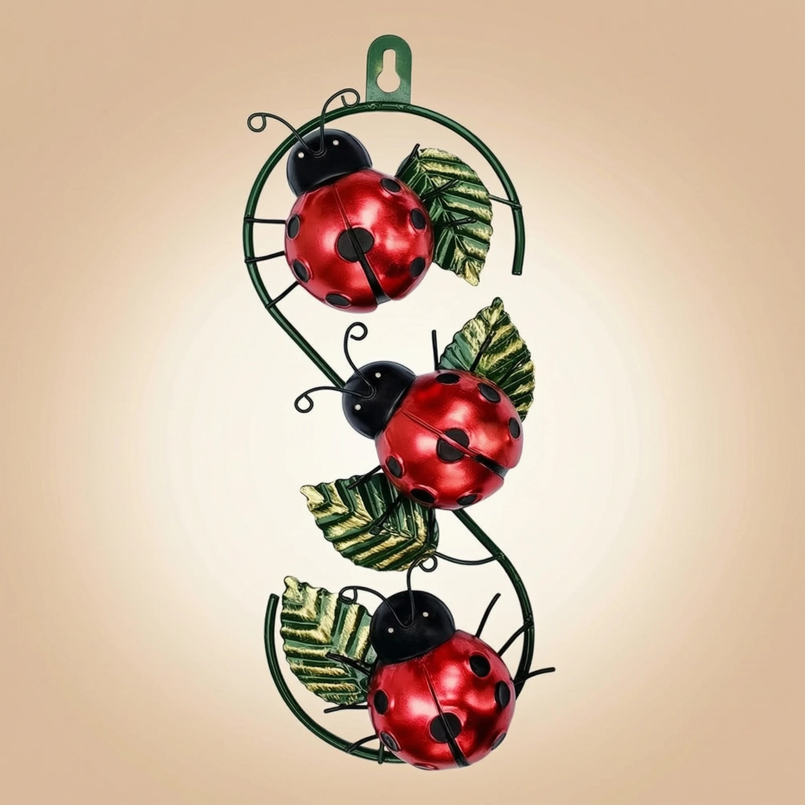Metal Wall Art with Leaves Handmade-Style Metal Wall Art with Frame 3D Painted for Garden, Patio