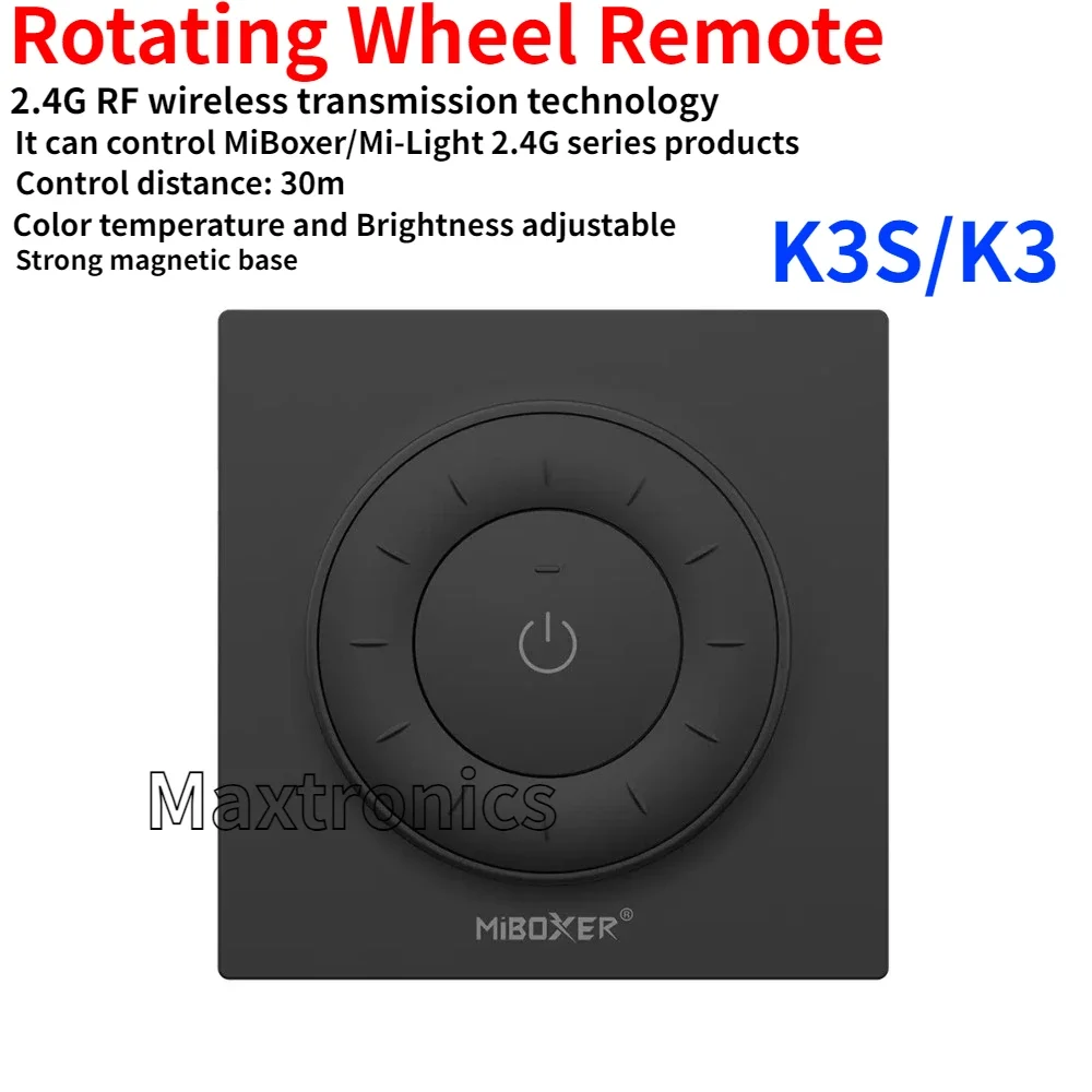 NEW MiBoxer K3/K3S 2.4G Wireless LED Panel Remote Rotating Wheel Remote Color Temperature Control Adjustable Dimmer for LED Buld