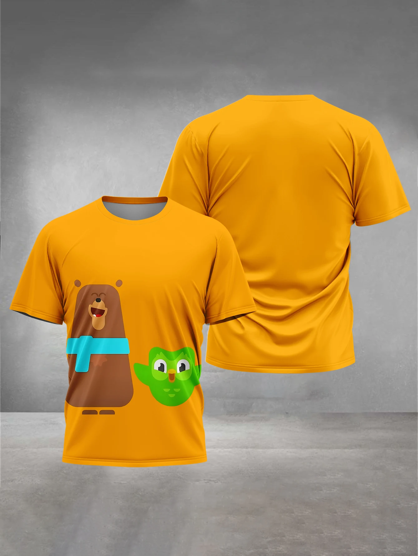 ملابس رجالية مطبوعة ثلاثية الأبعاد ملابس خارجية عامة للرجال والنساء مناسبة لملابس الرجال المريحة الكرتونية Duolingo