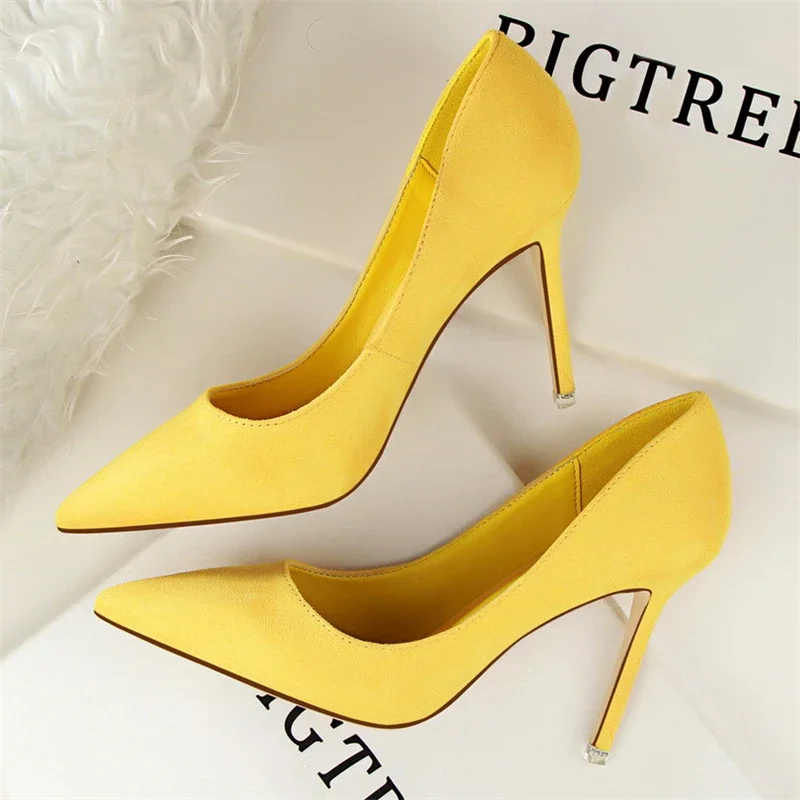 Summer Runway Style Silk Pointy Women Pumps Sexy Pointed Toe Slip On Purple High Heels Fashion Slingback Stilett Shoes