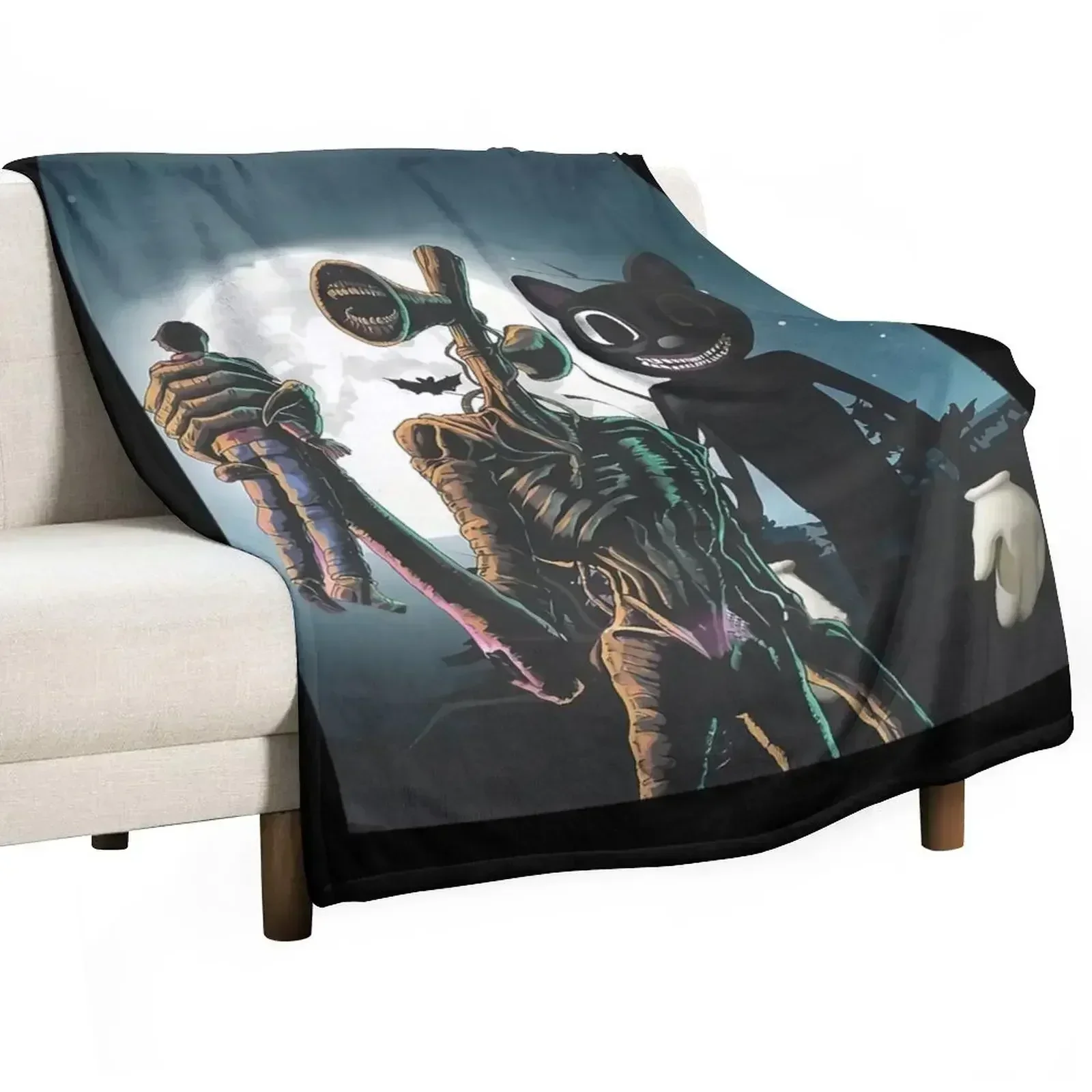 

Siren head and Cartoon Throw Blanket Soft Sherpa Fleece Warm Blanket for Winter