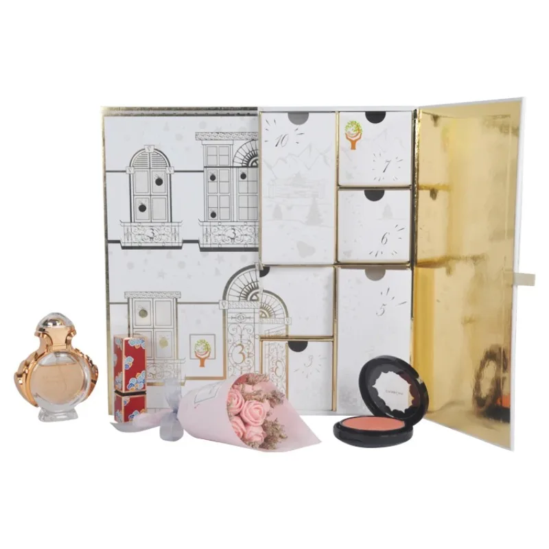 Customized queryCustom Cosmetic Packaging Gift Box Advent Calendar Matte Finish UV Advantage Foil Specifications Embossing/Vanis