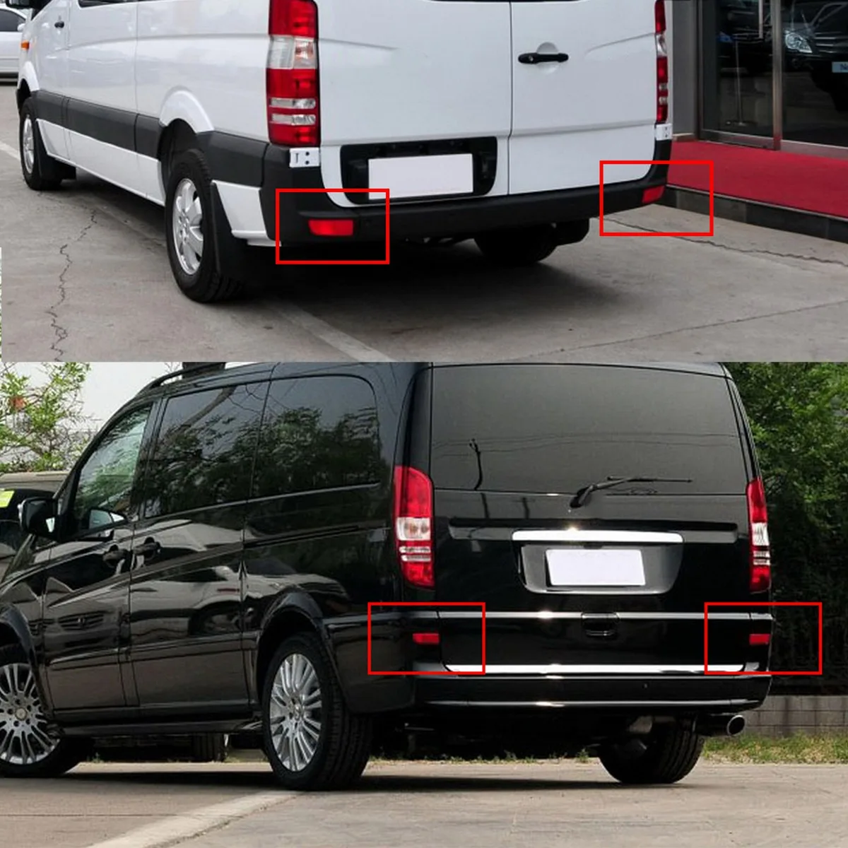 

1 Pair Rear Bumper Reflector LED Stop Brake Light For Mercedes Benz W639 Vito Viano 2003-14-T61C