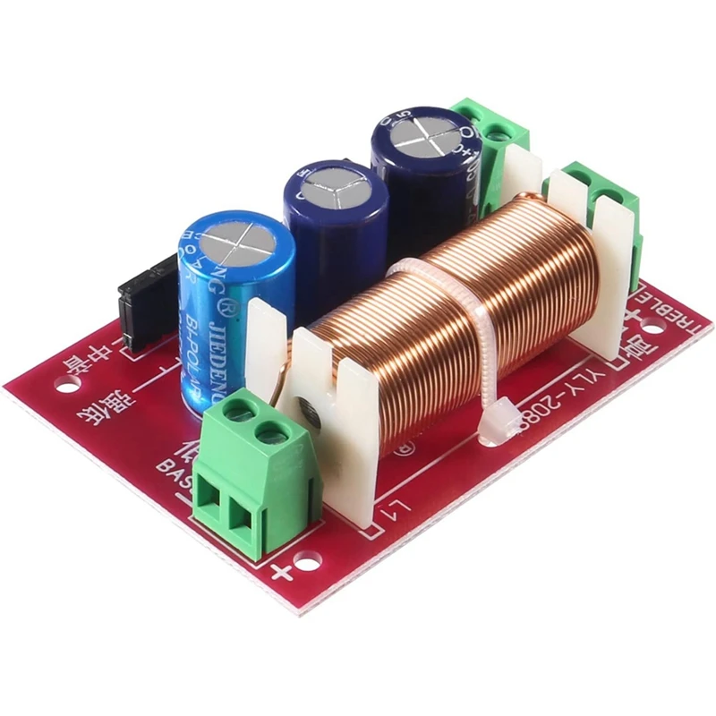 400W Adjustable Speaker Crossover 2 Way Treble Audio Frequency Divider Distributor Filters Updated Version