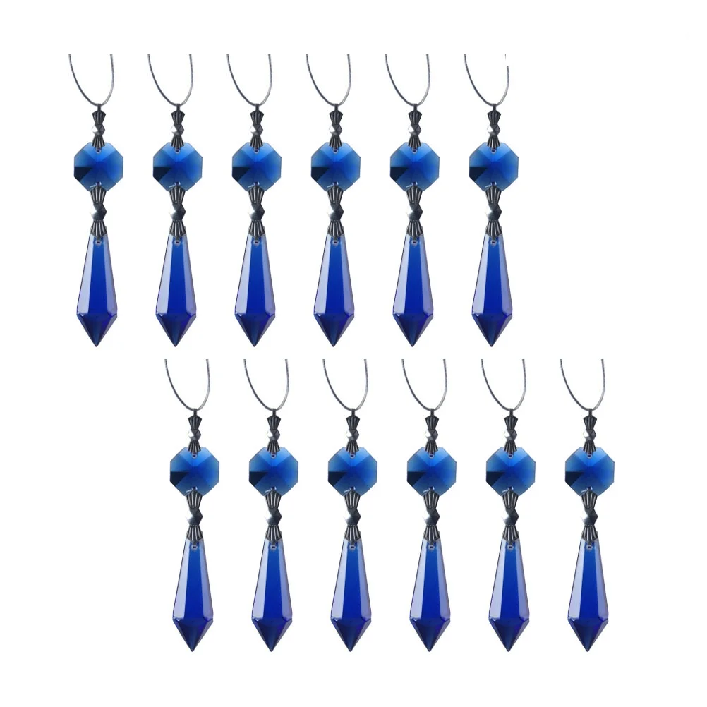 

12 Pcs Teardrop Crystal Bead Curtain Hanging Crystals Decoration Lighting Window Decorations