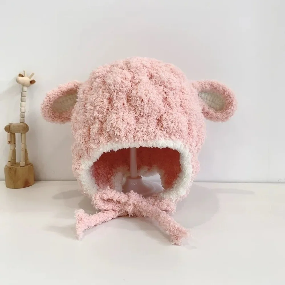 

Fashion Cute Plush Ear Warm Hat Cold Proof Thickened Ear Protection Hat Windproof Coral Velvet Pullover Cap