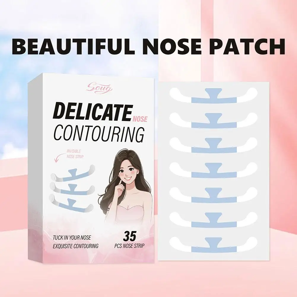 Parche de ala de nariz retráctil para Cosplay, pegatinas de nariz retráctiles invisibles, adelgazantes, alas de belleza finas, herramientas de maquillaje de nariz estrecha para mujer