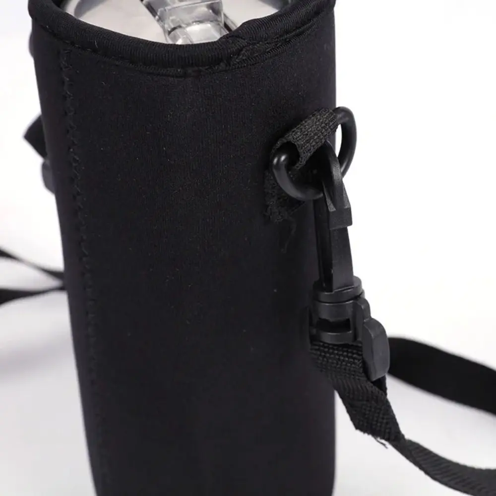 Portable 750ML/1000ML/1500ML Water Bottle Holder Neoprene Black Bottle Bag Adjustable Strap Bottle Cup Pouch