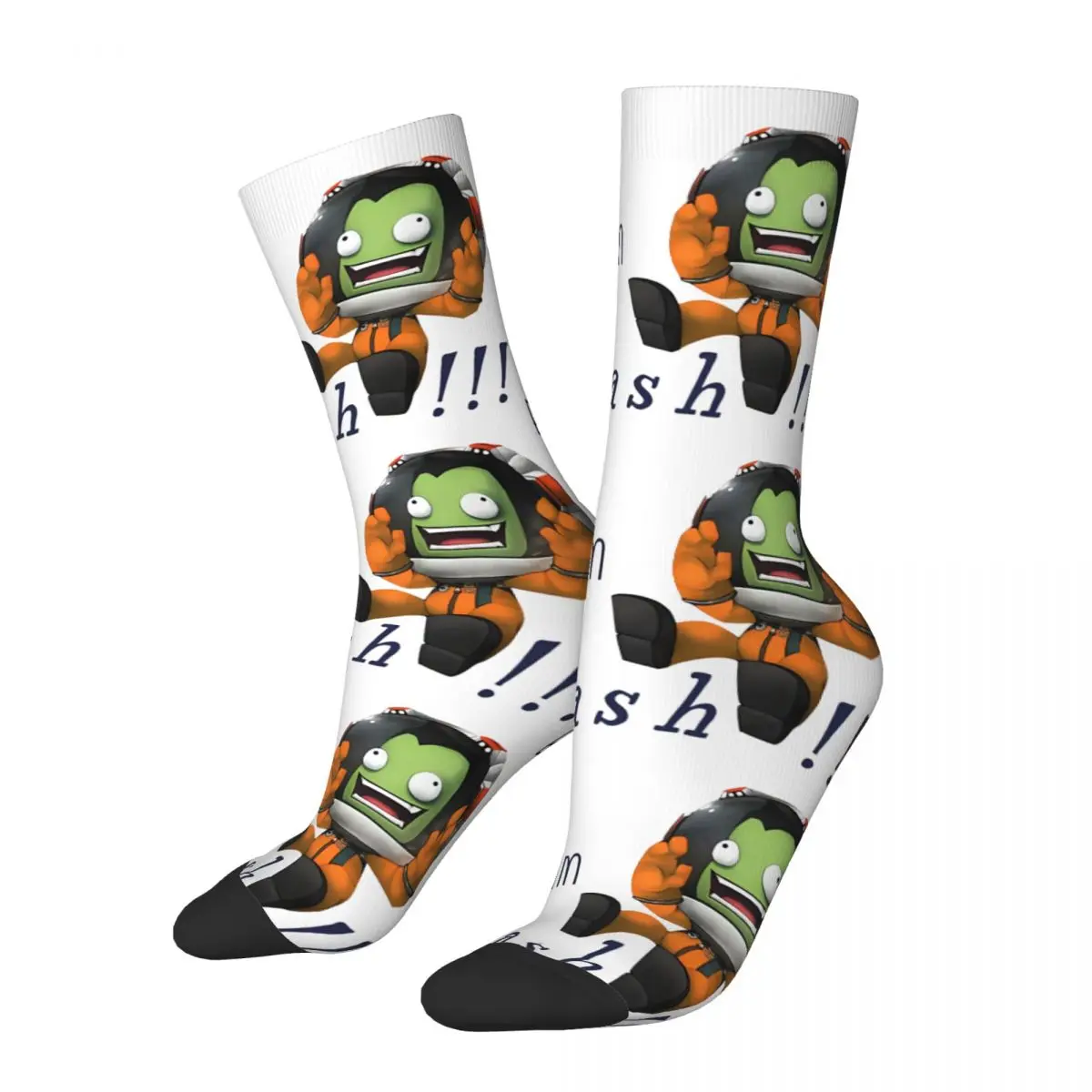 Happy Funny Fun Men's Socks Retro Harajuku Kerbal Space Program Game Hip Hop Novelty Casual Crew Crazy Sock Gift Printed