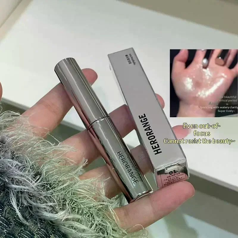 HERORANGE Evidenziatore luccicante Stick Glitter naturali Evidenzia ombretto bianco Matita Contorno Ombreggiatura Illuminante Trucco viso