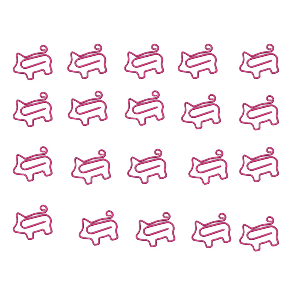 20 قطعة مشابك ورق معدنية على شكل خنزير إبداعي عقد قوي للصور ملاحظة المرجعية مكتب المدرسة استخدام قسط القرطاسية العرض #4