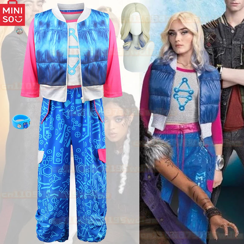 

Girls Zombies 4 Addison Cosplay Costume Kids Dawn of The Vampires Fantasia Carnival Party Clothes Wig Halloween Fancy Suits