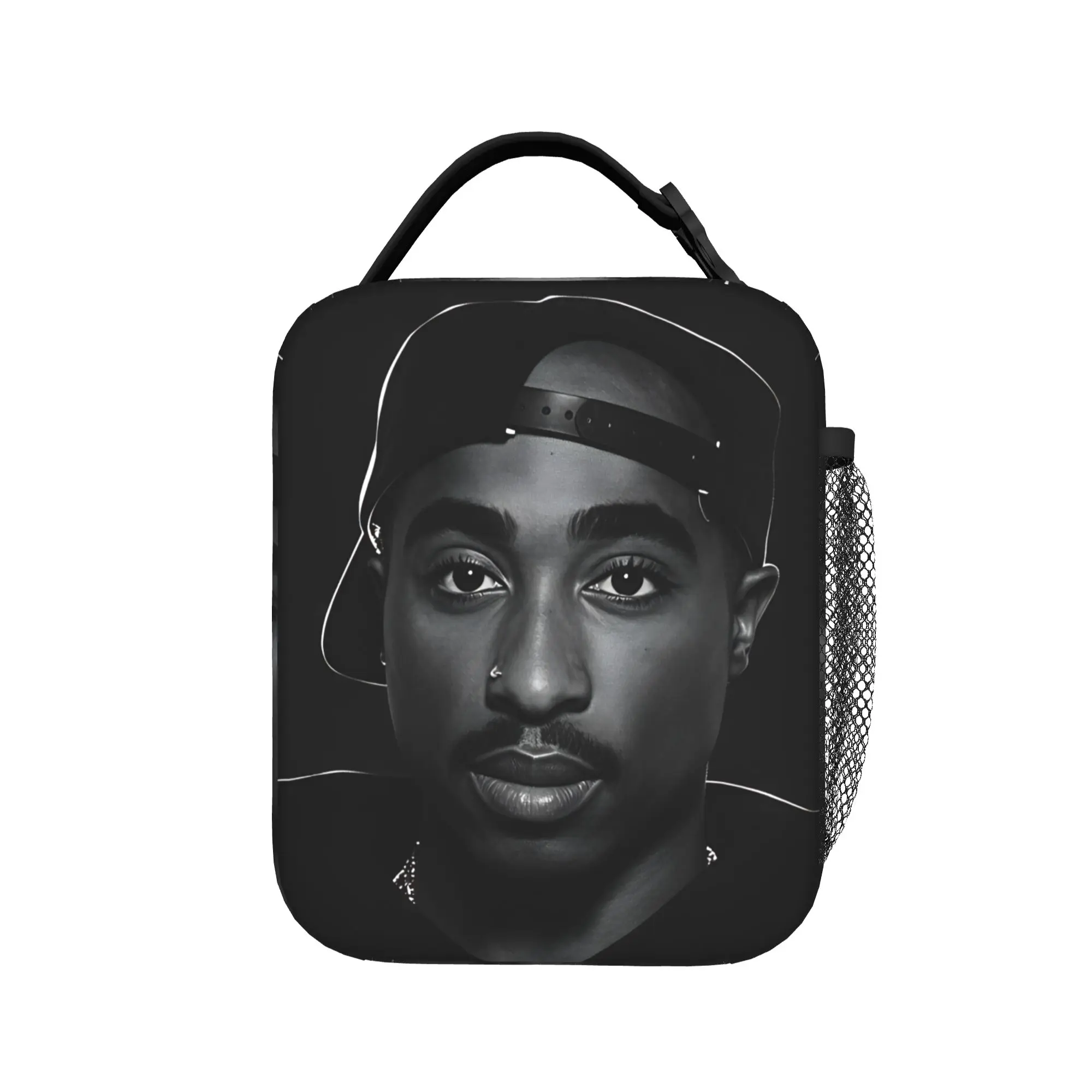 Rapper Tupacs Lunch Bag  Convenient Lunch Box Child Office Print Cooler Bag Fashion Waterproof Thermal Tote Handbags