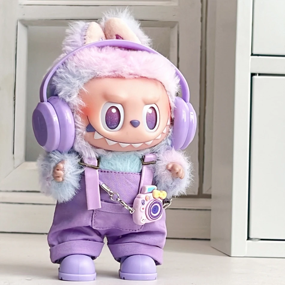 Auf Lager: Labubu Kleidung für Puppen – Sitting Party 1., 2. und 3. Edition – Kopfhörer, Overalls, Schuhe, Set, Bekleidung, Accessoires, Süßes Outfit, Geschenk – Detail 8
