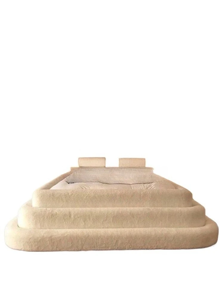Nordic light luxury modern, simple cream bed