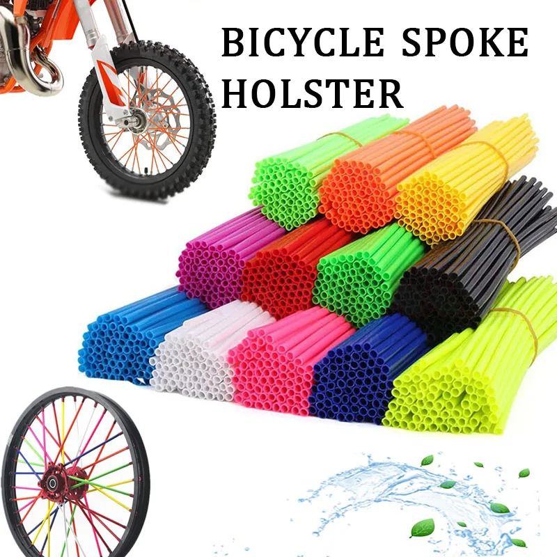 72PCS Universal Bike Spoke Covers Colors Motorcycle Wheel Rim Spoke Wrap Kit Skins Protector Cover for Motocross Bicycle