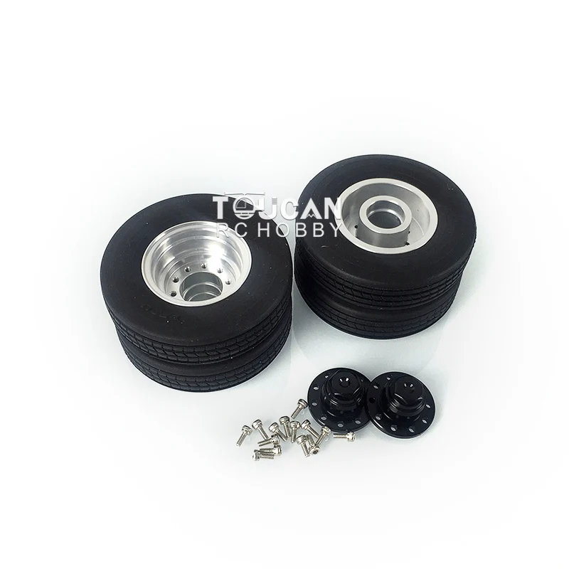 LESU RC Parts Metal Hub W/ Tires For 1/14 Scale RC Tractor Truck Trailer DIY Remote Control Vehicle Model Toys TH02491