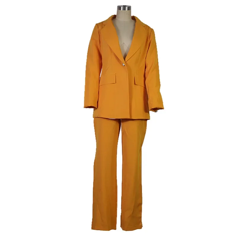 Zweiteilige Sets Outfits Blazer Mäntel Büro Dame y2k Mode Freizeit anzug Straight-Leg Hosen Anzug Frauen Straight Hosen Sets