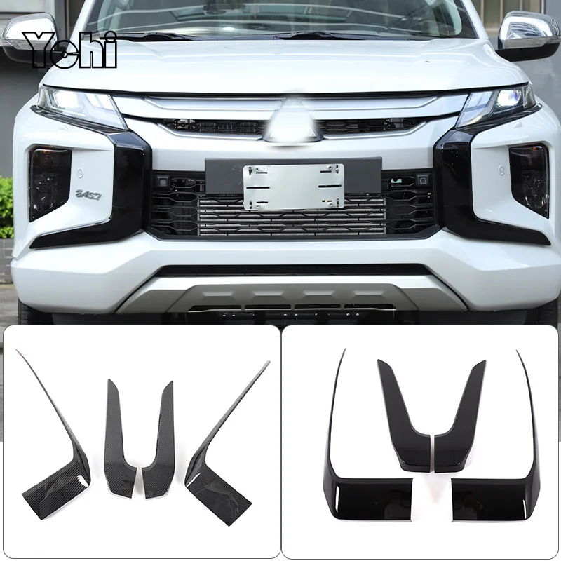 

ABS черный для Mitsubishi L200 Triton 2019-2023, накладка на переднюю центральную решетку автомобиля, накладка на переднюю центральную решетку автомобиля, аксессуар