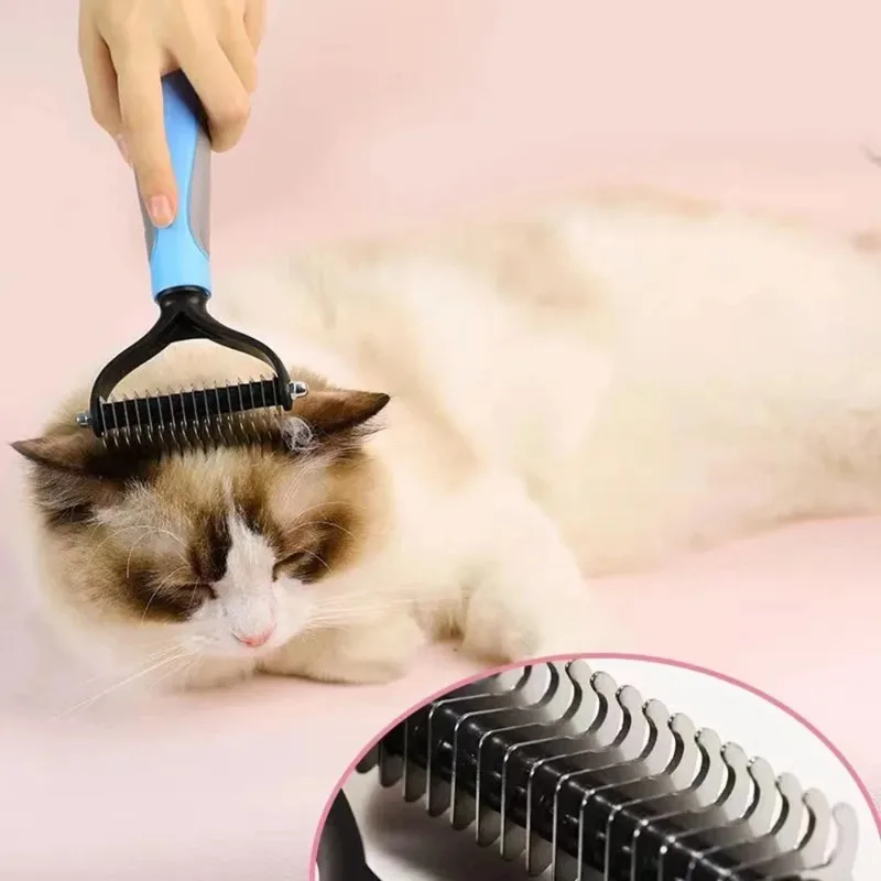 Professional pet brush, two-sided dog brush, cat brush, dog cleaning tools, flying hair lining