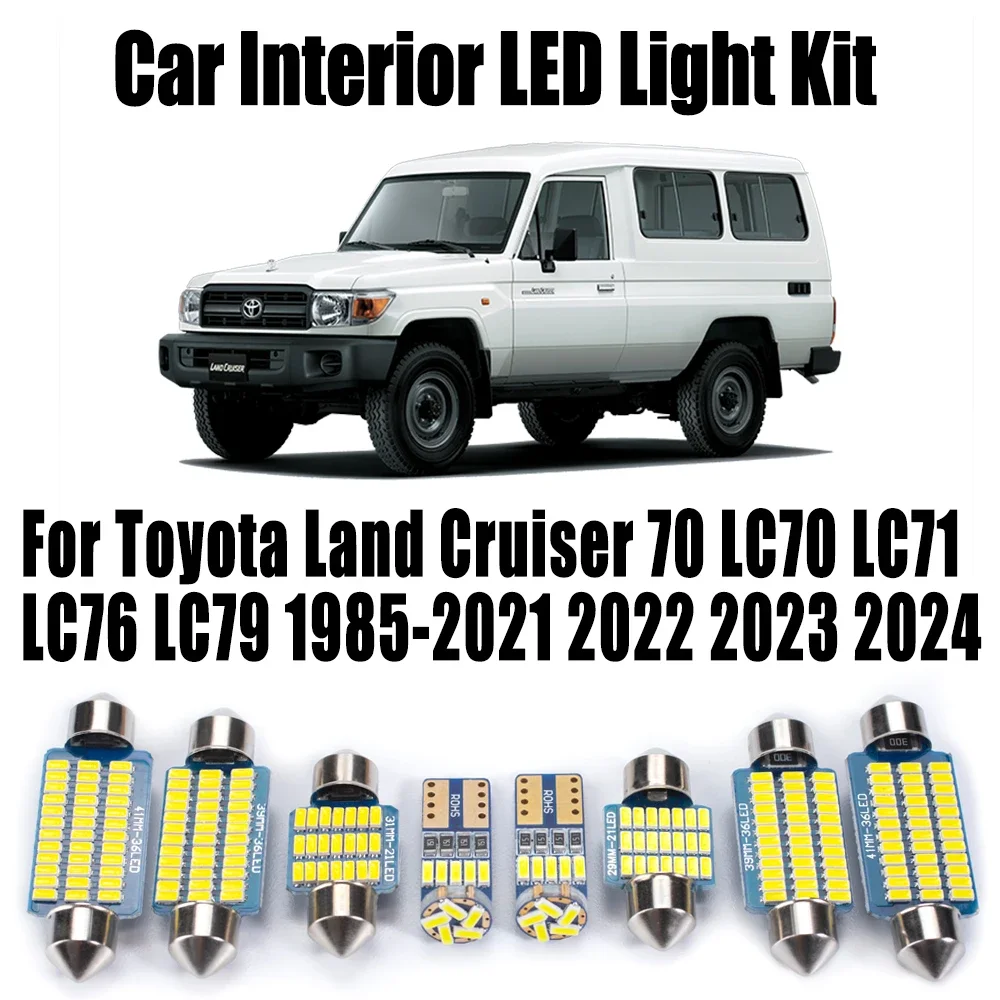 

7Pcs Car Bulbs LED Interior Trunk Reading Map Dome Light Kit For Toyota Land Cruiser 70 LC70 LC71 LC76 LC79 1985- 2022 2023 2024