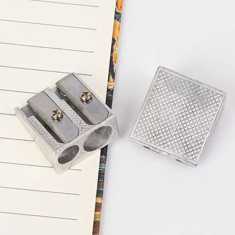 Magnesium Pencil Sharpener Double Holes Graphite Pencils School Crayon Sharpener Office Supplies Stationery Accessories For