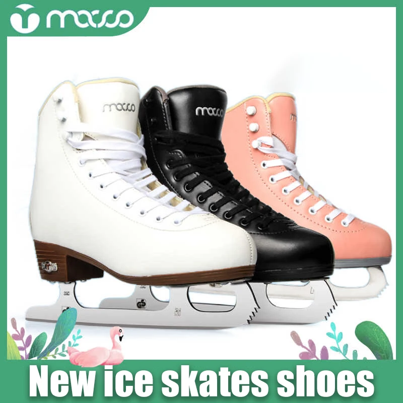 New Professional Ice Figure Skates Shoes Thermal Warm Thicken Skating Shoe with Real Ice Blade for Beginner Kids Adults Teenager