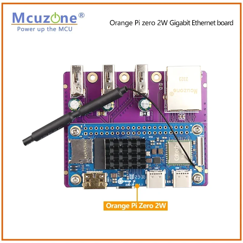 Papan ekspansi Ethernet Gigabit zero 2W, oranye Pi Nol 2W