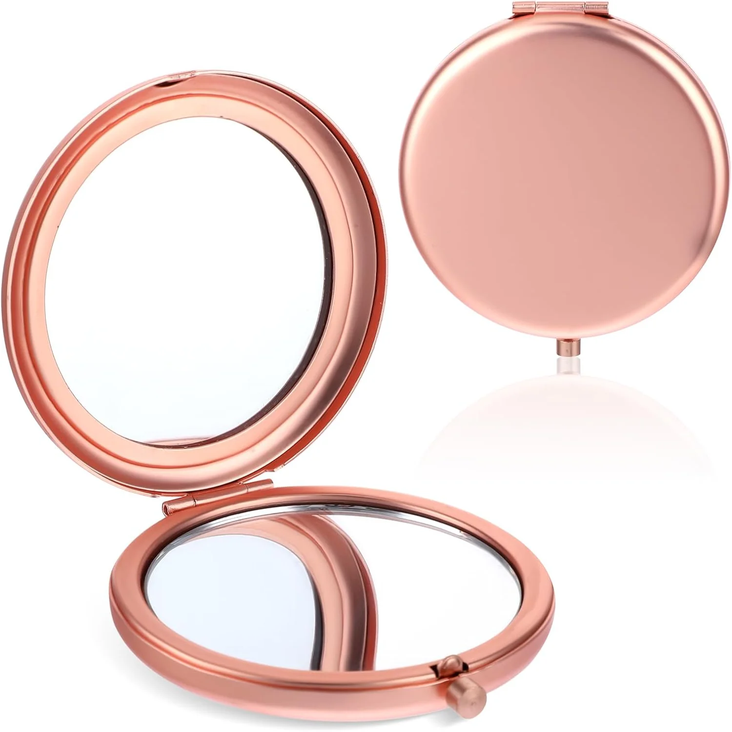 Compact Mirror for Purse, Double-Sided 1X/2X Magnifying Metal Travel Makeup Mirrors, Portable Folding Mini Pocket Makeup Mirror