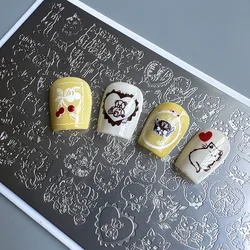 XMQ NAIL ART STAMPING PLATES CUTE CATS HEART TEMPLATES IMAGE PLATE