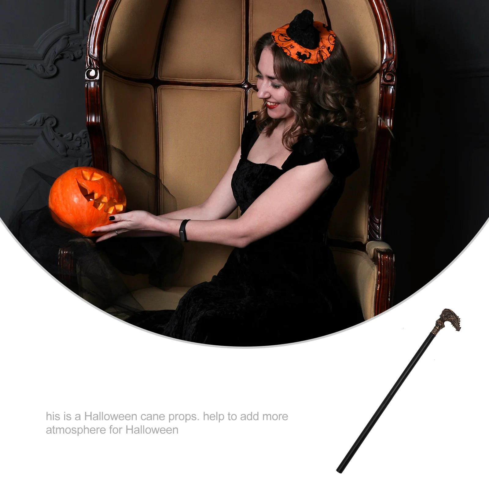 Leichter Drachenkopf-Stock im Punk-Stil, Halloween-Gehstock, Cosplay-Requisite, exquisites Handwerk, dekoratives Accessoire