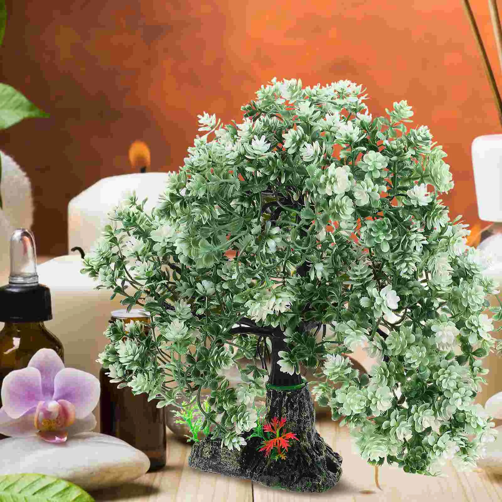 Tanktops Fish Landscaping Tree Aquarium Artificial Resin for Decor Container Simulation Red