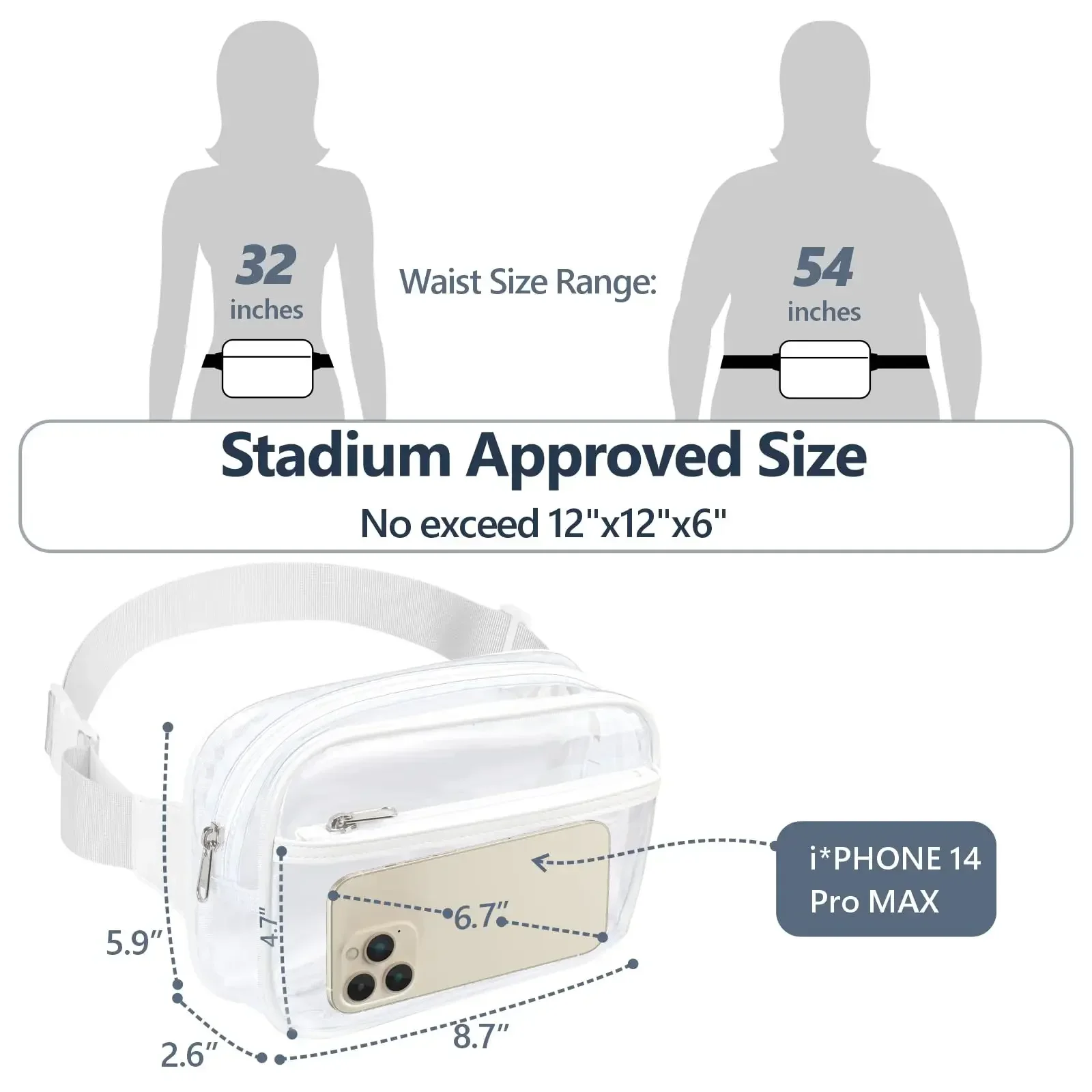 شفافة حزمة مراوح الخصر حزام PVC حقيبة الصدر المرأة حقيبة الورك #6