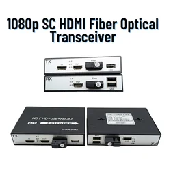 1Pair 1080P HDMI-USB KVM Over Fibre Extender Up To 20KM Mode Single SC HDMI Fiber Optical Transceiver