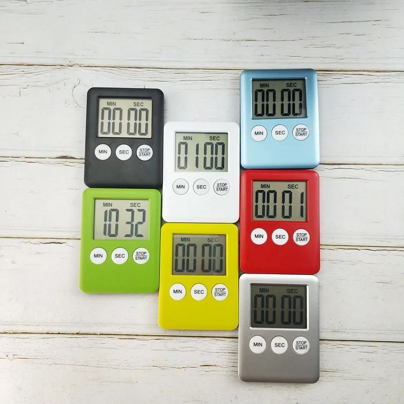 LCD شاشة ديجيتال الملونة الحد الأدنى الموقت المطبخ مكتب الطالب مع ساعة توقيت صغيرة متعددة الوظائف ساعة تنبيه الديكور