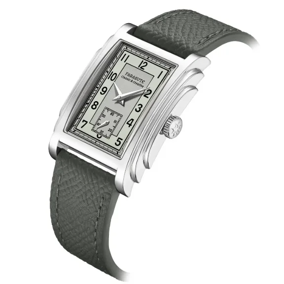 FARASUTE Men Automatic Watch 31mm Rectangle Case Mechanical Wristwatch Sapphire 30m Waterproof ST17 Mov. Small Second Hand